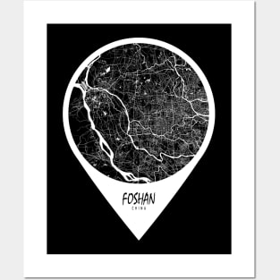 Foshan, Guangdong, China City Map - Travel Pin Posters and Art